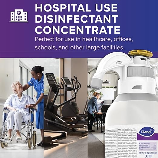 Oxivir Diversey 5019296 Five 16 One-Step Hospital Strength Disinfectant Liquid Cleaner Accelerated Hydrogen Peroxide SmartDose Concentrate 1.4-Liter (Pack of 2)