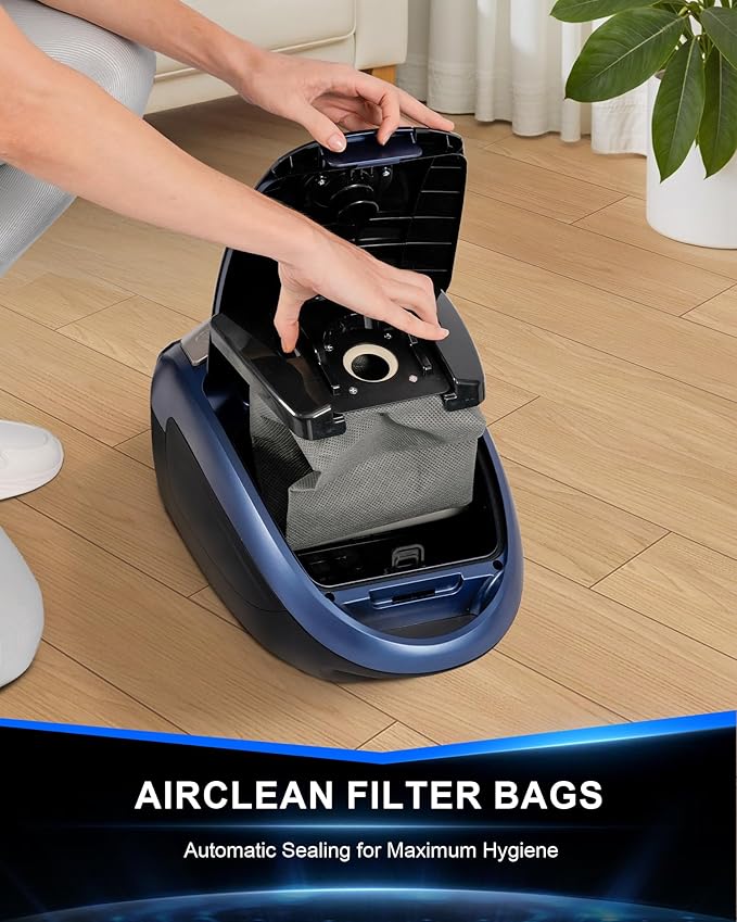 Bagged Canister Vacuum Cleaner1400W Powerful High-Suction Bagged Canister Vac with 3.7QT Dust BagsPop-N-Go BrushHEPA FilterDual Motors&amp4 Cleaning ToolsPerfect for Low-Pile Carpets&ampHard Fl