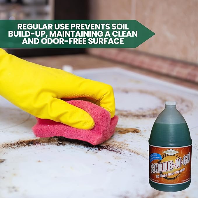 Sun-Glo SCRUB-N-GO - Bio-Enzymatic Multi-Surface Cleaner No Rinse for Floor Cleaner Grout Cleaner and Tile Cleaner Ideal for Kitchen Cleaner - 4x1 Gallon Case