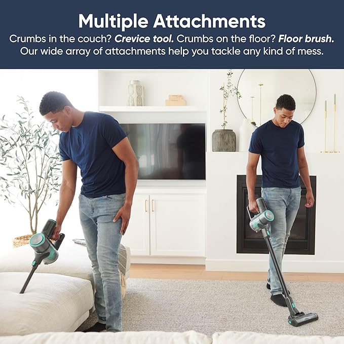 Wyze Cordless Vacuum Cleaner with 20000Pa Powerful Suction Lightweight Stick with HEPA Filter 300W Powerful Brushless Motor 40mins Runtime in Eco Mode for Home Hard Floor Carpet Pet Hair