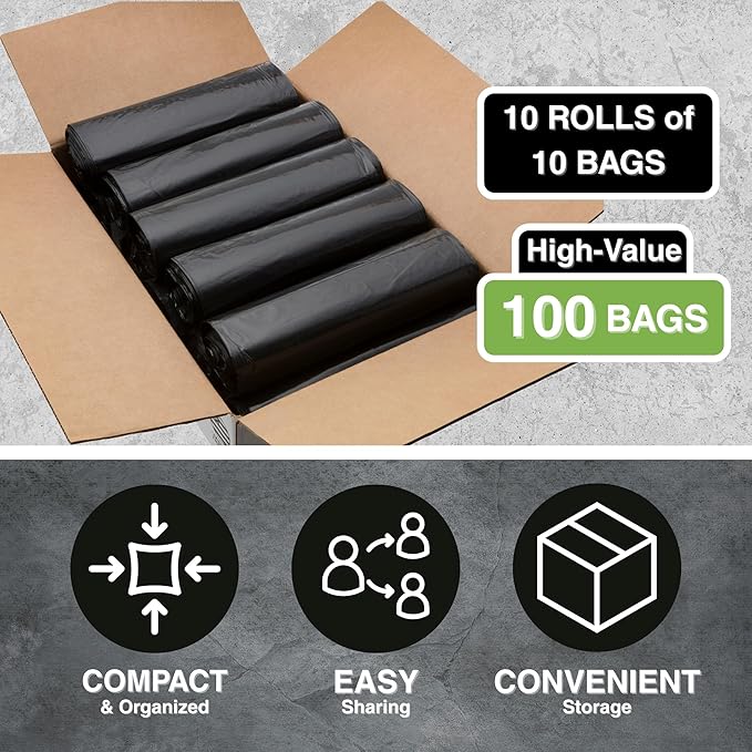45 Gallon Garbage Trash Bag 40X46 1.2 Mil Black 100 Count Can Liner Bulk 40 Gallon 41 Gallon 42 Gallon 43 Gallon 44 Gallon Made in USA