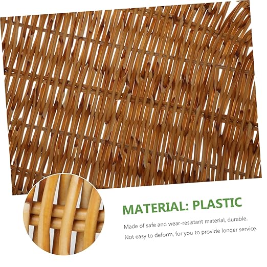 Multi-Functional Woven Wastebasket Rattan Trash Can Sundries Basket for Pastoral Style