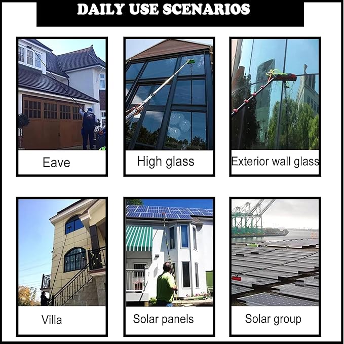 Professional Window Cleaning Kit - Telescopic Water Fed Cleaner &amp Conservatory Roof Brush for Solar Panel &amp PV Cleaning - Ultimate Window Washing Solution