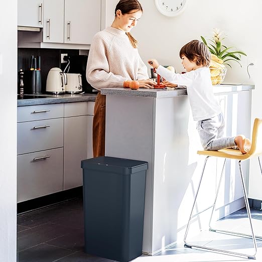 iTouchless Prime 13.2 Gallon Sensor Trash Can Durable Dent-Proof Construction Slim and Space-Saving Automatic Bin Great for Kitchen Home Office Business Garage Black Color Plastic