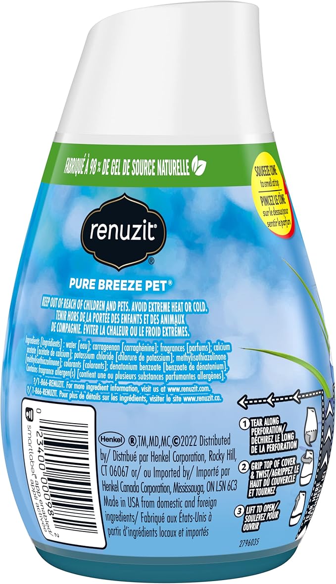 Renuzit Gel Air Freshener Pure Breeze 3 Pack 4 Count 12 Total Air Fresheners
