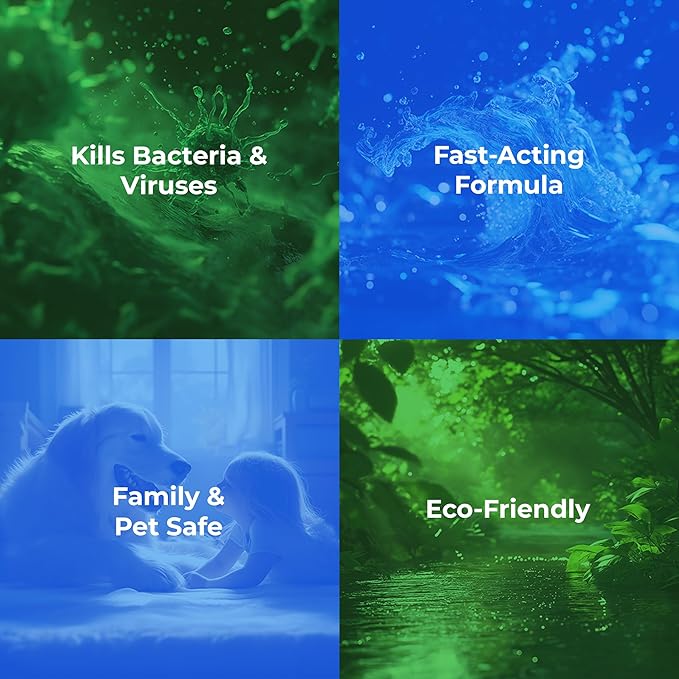Starter pack Safe &amp Effective Disinfectant Kills Deadly Germs including RSV COVID-19 Norovirus MRSA Staph flu Contains no toxic chemicals odorless (1 32 &amp 2 4oz sprays 3 XL MFC’s)