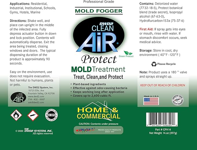 Protect™ Home &amp Commercial Mold-Treatment Plant-Based Mold-Odor Remover Fogger Treatment - eco-friendly solution for a safer and healthier living and working space. (14 oz)