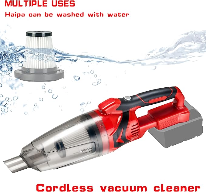 Handheld Vacuum Cleaner 10KPA Powerful Lightweight Cordless Stick Vacuum Cleaner for Hard Floor Carpet Car Cleaning Compatible with Milwaukee M18 Batteries (NO Battery)