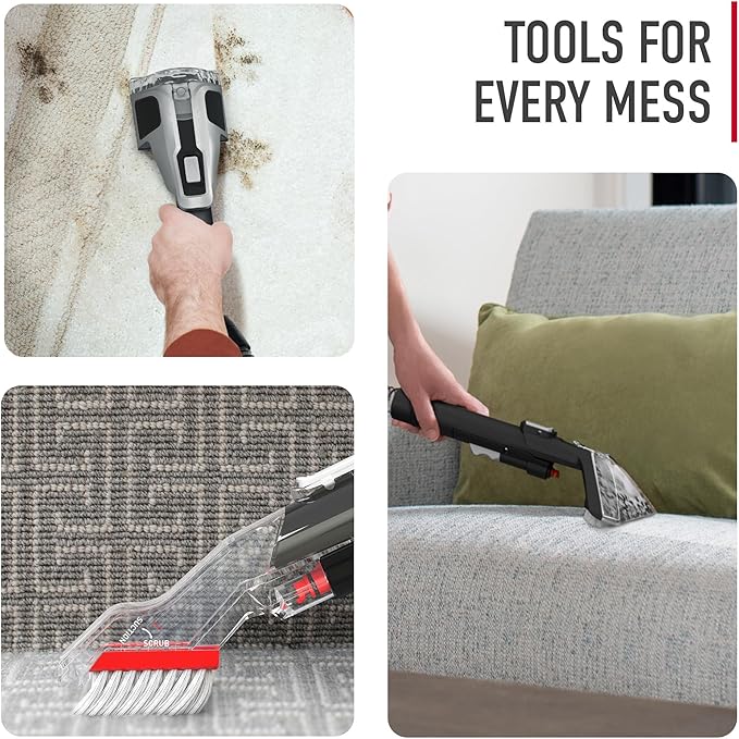 Hoover CleanSlate XL Deep Cleaning Carpet + Upholstery Spot Cleaner Machine with Specialized Tools Permanent Stain Remover Pair with Hoover Portable Spot Cleaner Solution