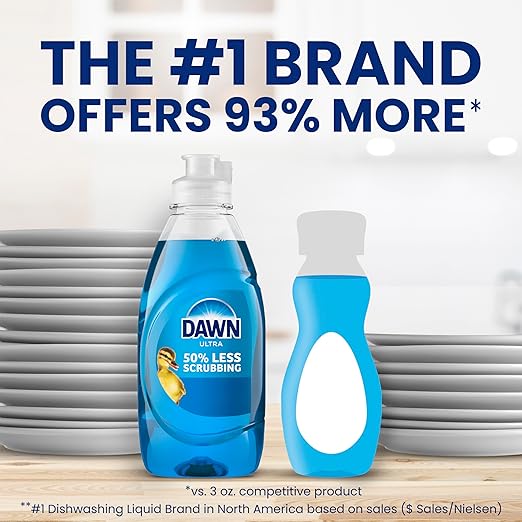 Dawn Ultra Dish Soap Bulk Dishwashing Liquid Detergent Grease Removal Original Scent 5.8 oz (Case of 24)