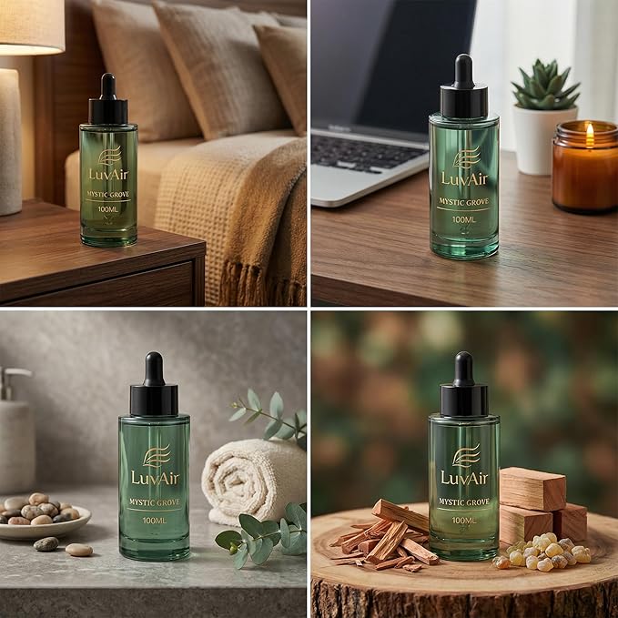 LuvAir™ Woody Collection Aroma Oil Refill – Warm Earthy Fragrance for Car and Home Waterless Diffusers (100 ml Mystic Grove)