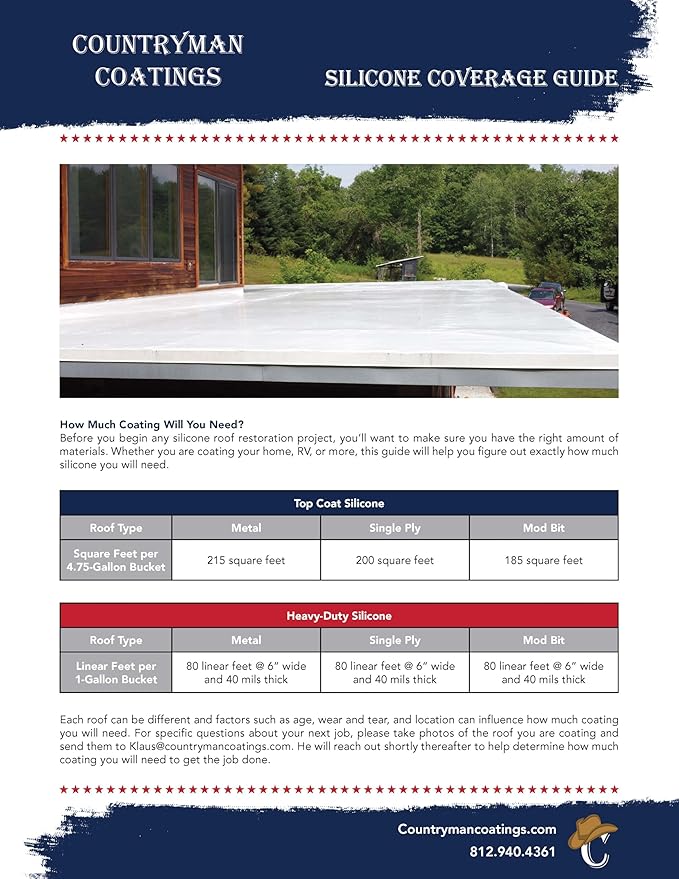 100% Silicone Roof Coating for RVs Campers &amp Flat Roofs - Waterproof Seal for Leaks Cracks &amp Seams - Ponding Water Resistant - 4.75 Gallon Black
