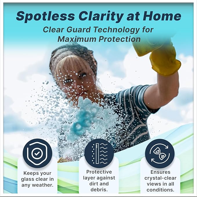 Venco Clear X Glass Polish &amp Protector - 16oz Kit for Removing Rust Burnt-In Stains Water Spots - Protects &amp Repels Water Snow - Ideal for Yachts Cars Home Windows RVs &amp More - Made