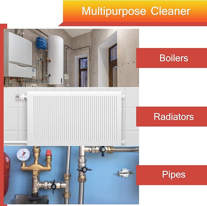 CW3 Central Heating System Cleaner | Treats Up To18 Radiators | Boiler Radiator &amp Pipe System Cleaning &amp Descaling Solution | Cleans &amp Removes Rust Debris Scale Sludge | Underfloor