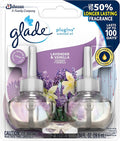 Glade PlugIns Refills Air Freshener Scented and Essential Oils for Home and Bathroom Lavender &amp Vanilla 1.34 Oz 2 Count (Pack of 3)