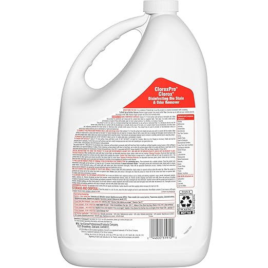 CloroxPro Clorox Disinfecting Bio Stain and Odor Remover Refill 128 Fluid Ounces Pack of 4 (Packaging May Vary)
