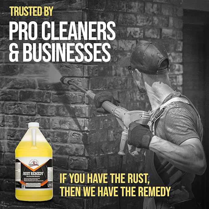 Southeast Softwash Rust Remedy Heavy Duty Rust Remover for Concrete Masonry Wood and Metal | Fast Acting Rust Cleaner for Homes Driveways and Outdoor Surfaces (1 Gallon)