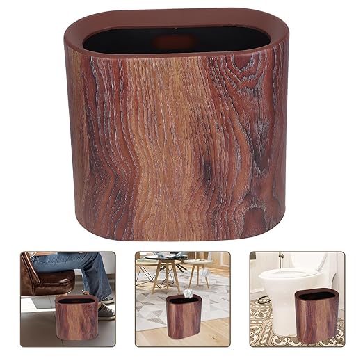 Narrow Marble Pattern Trash Bin Wastebasket for Home Kitchen Bathroom Bedroom Office Space-Saving Household Rubbish Can