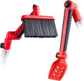Multi-Angle Gutter Cleaning Tools from the Ground - Gutter Cleaner tool attachment for Threaded Poles - Gutter Scoop &amp Brush for rain gutter cleaning and leaf removal from Gutter Guard