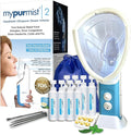 Mypurmist® Essential Kit Plus Facial Steam - Steam Inhaler &amp Facial Steamer Combo Personal Handheld Steam - Sinus Congestion Cold Cough Relief Vocal Care Skincare (Plug-in)