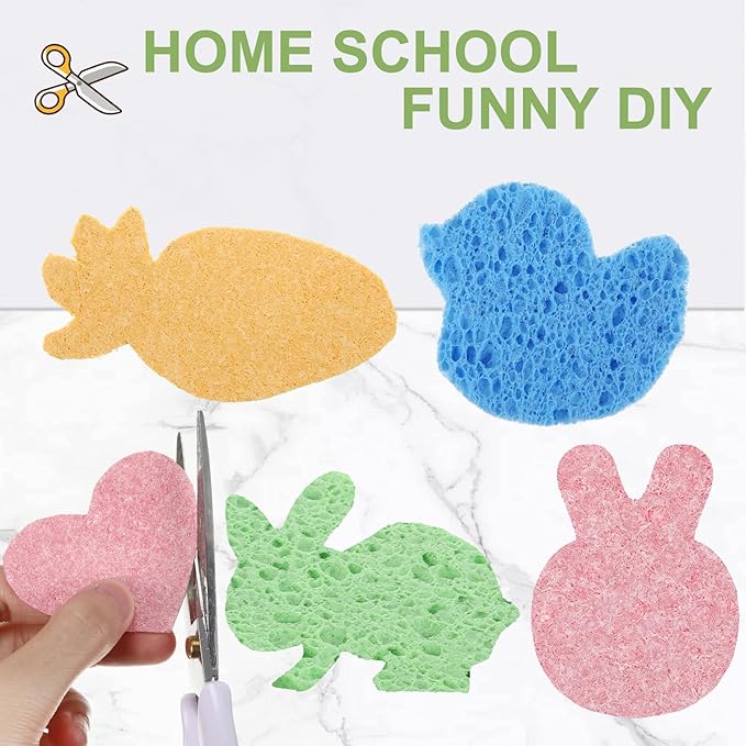 Zhengmy 300 Pieces Sponges Kitchen Compressed Sponges Bulk Natural Dish Sponge Compressed Wood Pulp Cleaning Sponge Without Scratching for Kitchen Bathroom 3.9 x 2.4 x 0.12 Inch (Multicolor)