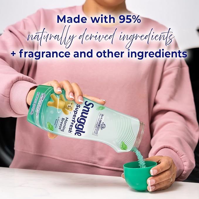 Snuggle SuperFresh In Wash Scent Booster 21 Oz Pack of 4 Morning Breeze Laundry Beads for Long-Lasting Freshness Fragrance Enhancer for Clothes Bedding &amp Activewear HE Safe