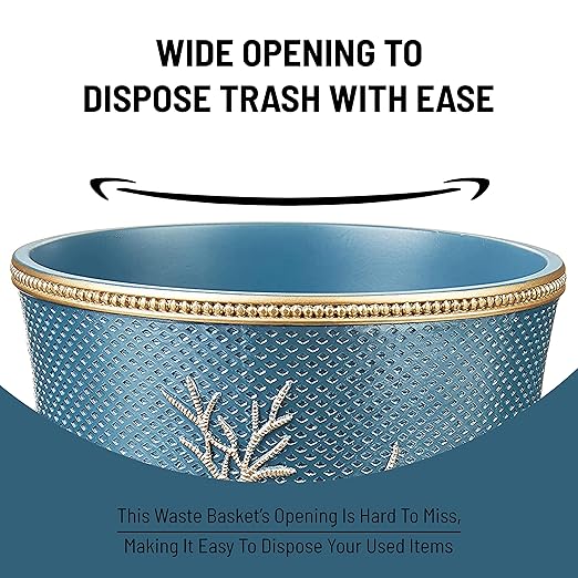 Zahari Home Decorative Trash Can for Bathroom Office &amp Bedroom - 2.1 Gallons Stylish &amp Small Trash Can for Dorms Desktop &amp Restroom - Chic Waste Basket for Compact Spaces Capri