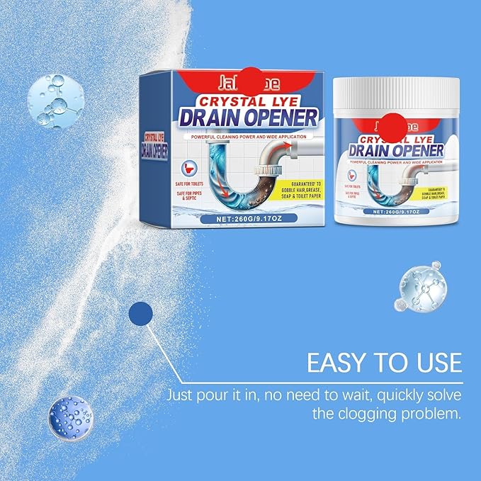 Drain Cleaner Powder - Unclog Kitchen Bathroom &amp Sink Drains | Dissolves Hair Grease &amp Soap Scum | Safe for Pipes(2PCS)