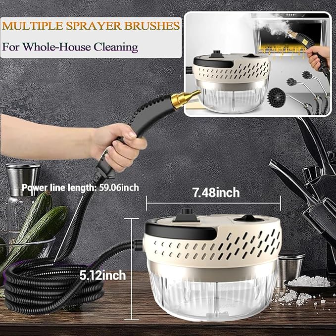 Portable Steamer for Cleaning 6 Speeds High Pressure Handheld Steam Cleaner High Temperature Deep Steam Cleaner For Kitchen Bathroom Car AC