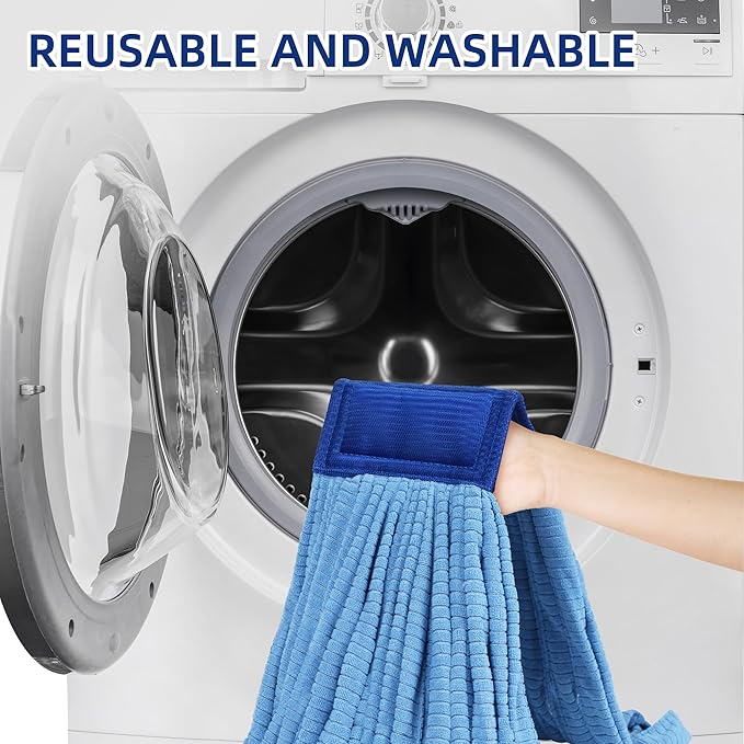 Large Microfiber Tube Mop HeadsHeavy Duty Mop HeadHighly AbsorbentCommercial Mop Head ReplacementWet Mop Heads Replacementfor Hardwood Tile Laminate Floors (Blue Grey Yellow - 6 Pack)