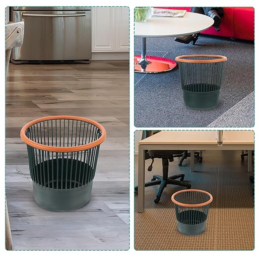 Rubbish Storage Can Garbage Container 26.5X26.5Cm Nordic Green Round Open Wastebasket Household Trash Can for Kitchen Bathroom Office