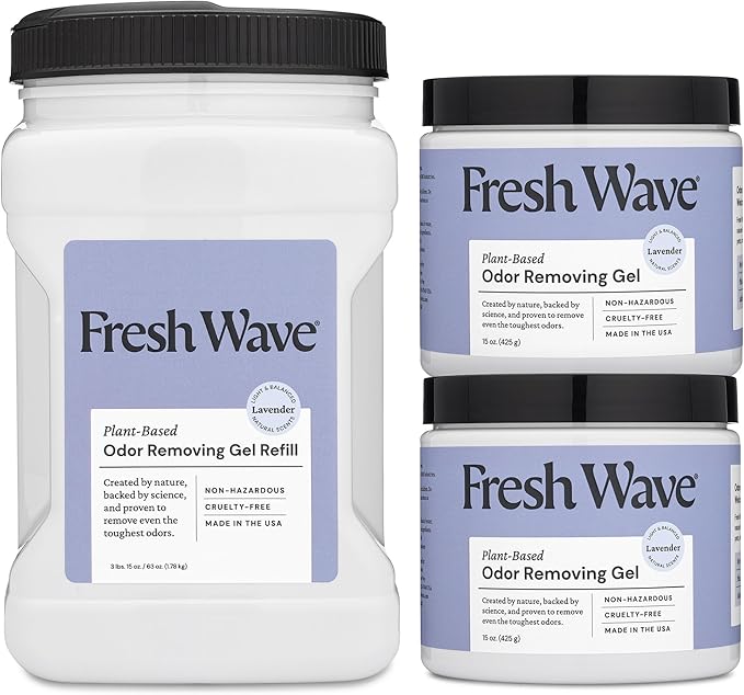 Fresh Wave Lavender Odor Removing Gels Bundle: (2) 15oz. Gels (1) 63oz. Gel Refill