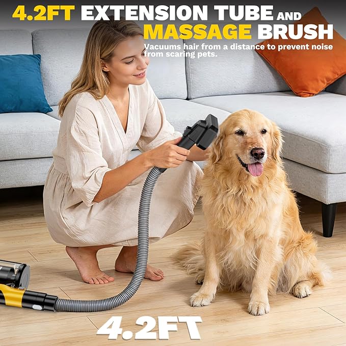 Cordless Vacuum Cleaner Compatible with DeWalt 20V Battery 8-in-1 Stick Vacuum with Pet Brush 35KPA Suction 350W Brushless Motor Smart Touchscreen for Carpet Floor Car (Battery Not Included)