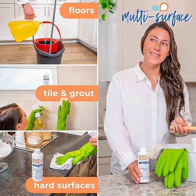 Premium Floor Cleaner All Purpose Multi Surface Cleaner &amp Optically Enhanced Brightener Neutral pH 3X Strength No Rinse - Lemon Citrus 8 Oz for 1 Gal