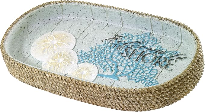 Avanti Linens - Vanity Tray Guest Bathroom Essentials Coastal Inspired Home Decor (Beachcomber Collection)