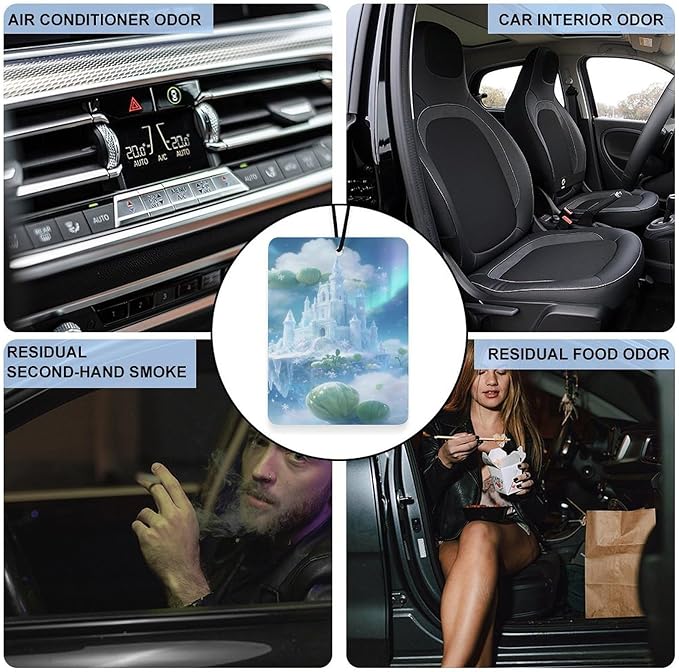 5PCS Car Air Freshener Hanging Personalized Double Sided Snowflakes Car Fresheners Long Lasting New Cars Scents Cute Automotive Freshies for Closets Drawers (tea)
