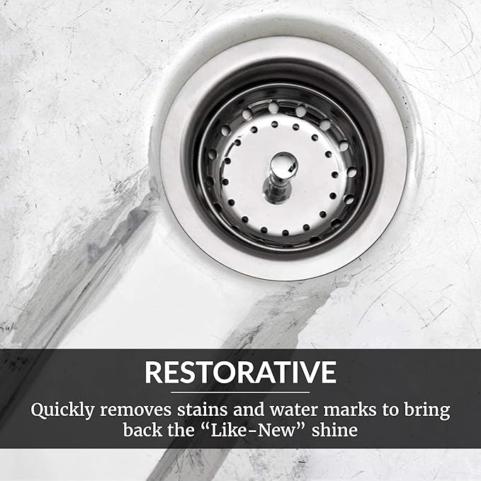 HOPE'S Perfect Sink 8.5 oz Sink Cleaner and Polish Restorative Water-Repellant Formula Stain Remover Good for Stainless Steel Cast Iron Porcelain Corian Composite 12 Pack