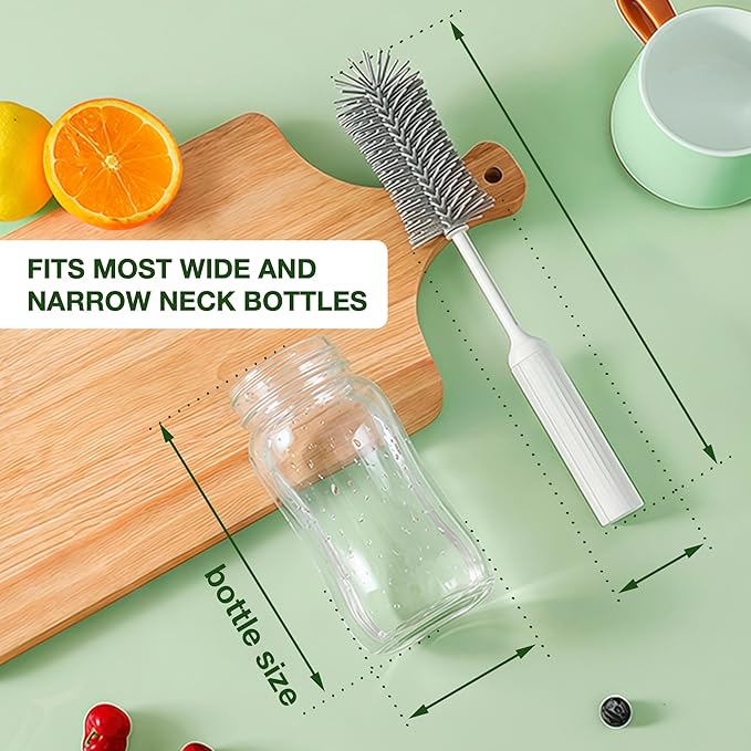 6-in-1 Bottle Brush Set with Holder – Multipurpose Cleaning Kit for Baby Bottles Reusable Water Bottles Straws and Lids – BPA-Free Compact Storage