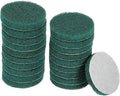 HARFINGTON 20pcs Scrubber Scouring Pads 180 Grits 4 Inch Drill Power Brush Hoop and Loop Surface Conditioning Disc Drill Scuffing Disc Scrub Pads for Home Kitchen Cleaning Green