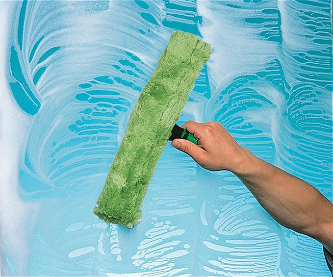 Unger Commercial 14 Micro StripWasher® Sleeve – High-Absorption Microfiber with Integrated Scrub Pad for Streak-Free Window Cleaning NS350