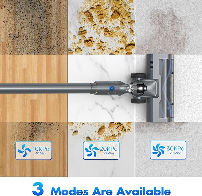 ECOHOME Cordless Vacuum Cleaner Anti-Tangle &amp Wall Mount Charging30Kpa/50Min Vacuum Cleaners for HomeStick Vacuum with LED Display8 in 1 Lightweight Vacuum for Hard Floors Carpet Pet Hair