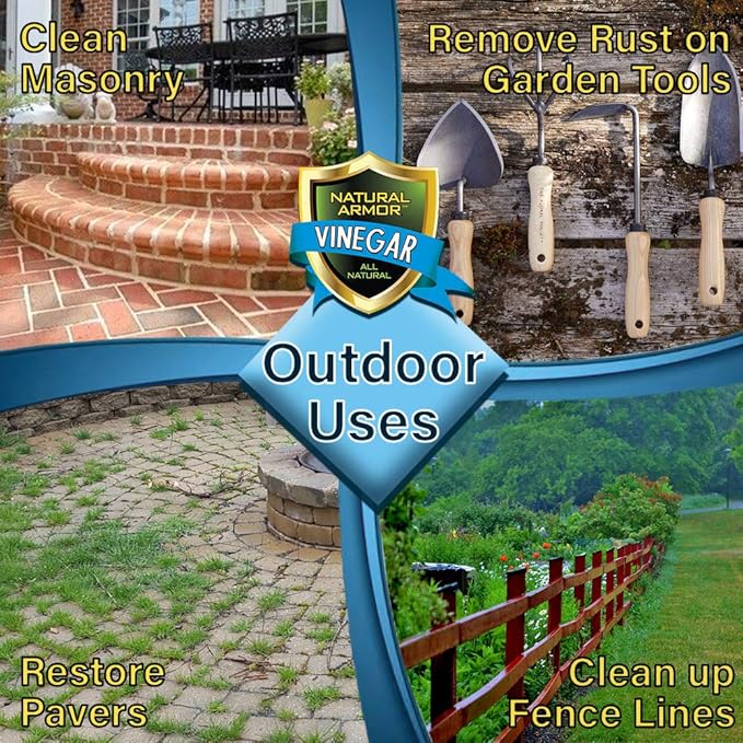 Natural Armor 45% Lemon Scented All-Purpose Cleaning Vinegar Industrial Strength Concentrate - Extra Strength Cleaner for Home Laundry Cleaning - 9X Stronger than Regular Vinegar (2.5 Gallons)
