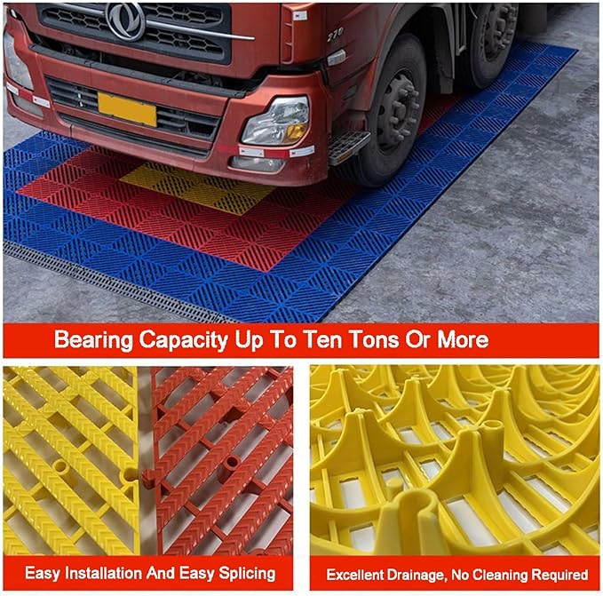 Trench Drainage GrateDrain Covers OutdoorInterlocking Floor TilesModular Multicolor Pack Of 4-20 pieces(Green10 pieces)