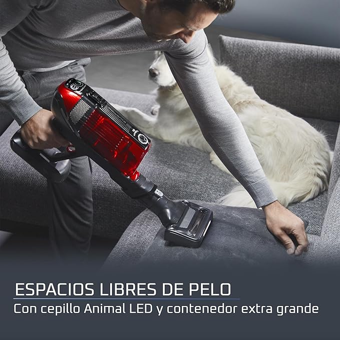 Rowenta Cordless Vacuum Cleaner X-Force Flex 12.60 Vacuum 30.4 Oz XL Dust Container Flex technology Automatic Floor Detection 45Min Run Time 3Hr Charging Time For Pet 150 Air Watts Red