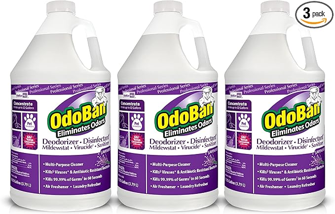 OdoBan Professional Disinfectant and Odor Eliminator Concentrate 3-Pack 1 Gallon Each Lavender Scent