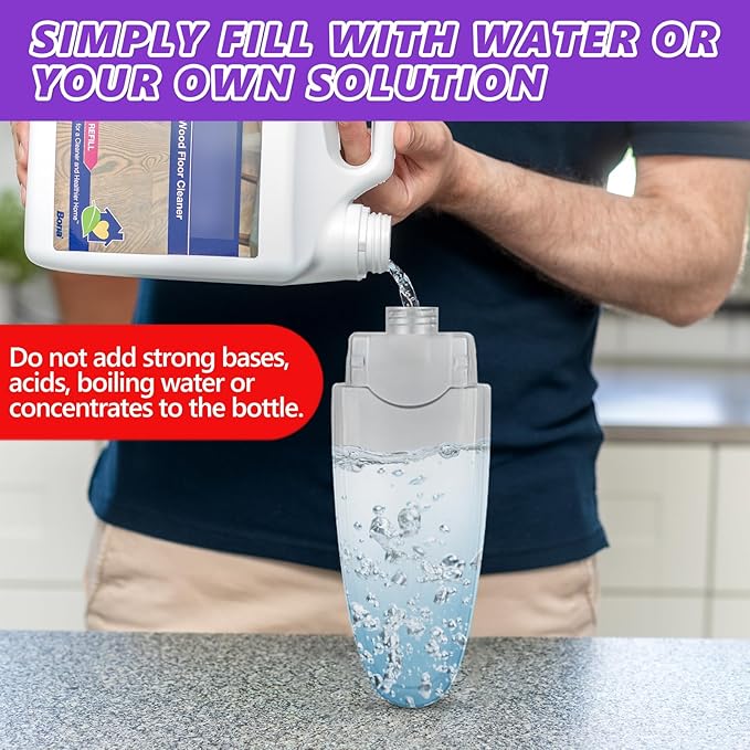 HOMTOYOU Spray Mops for Floor Cleaning with 2 Bottles and 3 Pads