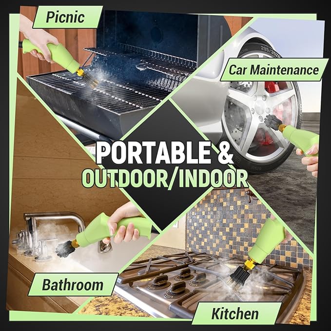 2500W Steam Cleaner for Home &amp Car 10s Fast Heat Steamer for Cleaning 6-Level Steam Control Handheld Steam Cleaner with 37.19OZ Large Tank for Furniture Grout Tile and Floor