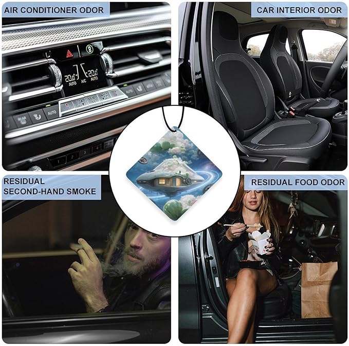 5PCS Car Air Freshener Hanging Personalized Double Sided Star Ring Clouds Car Fresheners Long Lasting New Cars Scents Cute Automotive Freshies for Closets Drawers (tea)