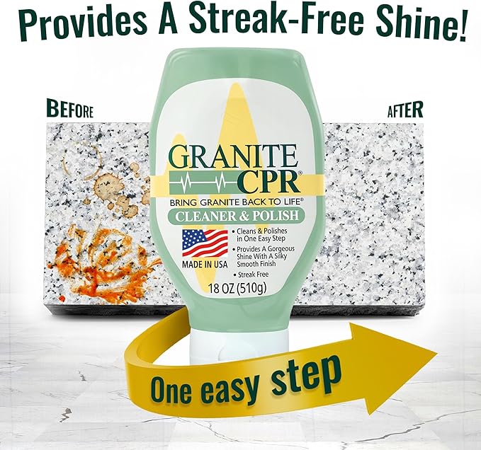 CPR Granite Cleaner Can Be Used Daily On Granite Marble Quartz &amp Corian. Leaves A Gorgeous Streak-Free Shine &amp Silky Smooth Finish (18 Ounce (Pack of 2))