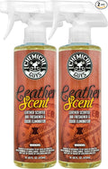 Chemical Guys AIR_102_1602 Leather Scent Premium Air Freshener and Odor Eliminator Long-Lasting Just Like New Scent for Cars Trucks SUVs RVs &amp More 16 Fl Oz (2 Pack)